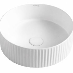 ArcQuay Marlo Round 400×400×125 Matte White Fluted Basin