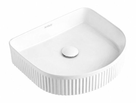 ArcQuay Archie 415 × 365 × 100 gloss white soft-square fluted basin
