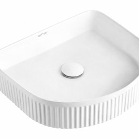 ArcQuay Archie 415 × 365 × 100 matte white soft-square fluted basin
