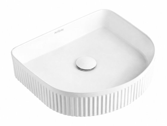 ArcQuay Archie 415 × 365 × 100 matte white soft-square fluted basin