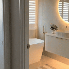 Hampshire 1200mm Satin White Wall Hung Curve Cabinet Only