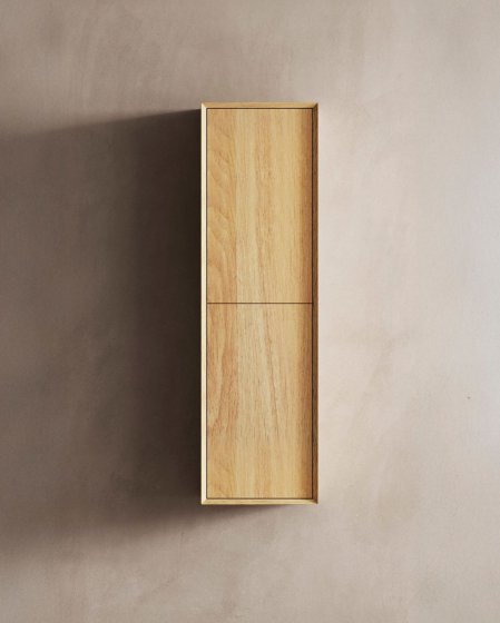 ArcQuay Bondi Tall Boy woodland-oak appearance two-door bathroom storage cabinet