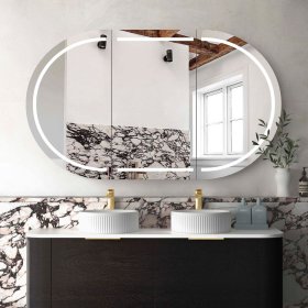 ArcQuay LED Bondi 1500×900 Black Oak Shaving Cabinet