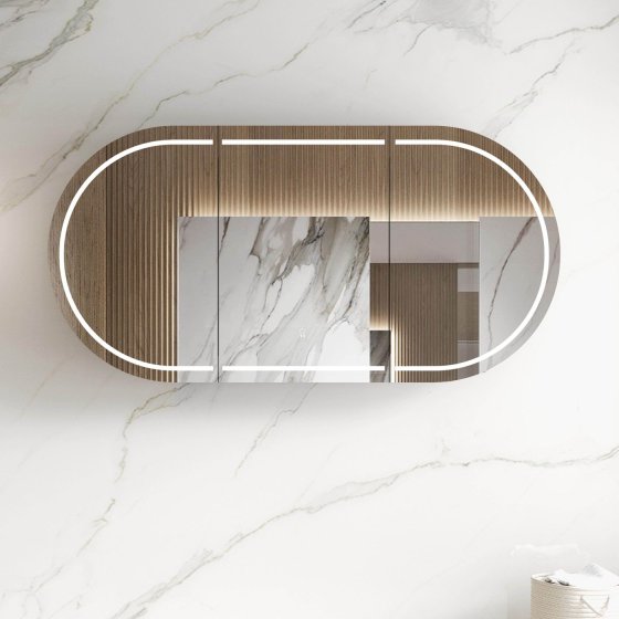 ArcQuay Bondi 1800×900 natural oak LED shaving mirror cabinet