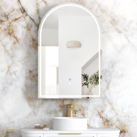ArcQuay LED Archie 900 H X600 W White Shaving Cabinet Premium Edition