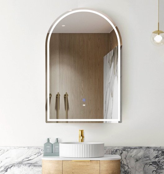 ArcQuay Archie 900×600 natural oak LED shaving mirror cabinet