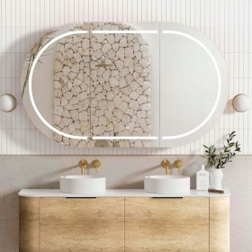 Bondi LED 1500×900mm ナチュラルオーク ミラーキャビネット