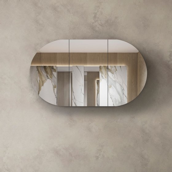 ArcQuay Bondi 1500×900 natural oak laminate shaving cabinet