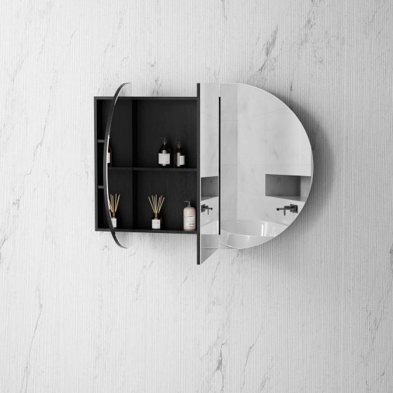 ArcQuay Bondi 1200×750 black oak laminate shaving cabinet