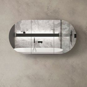 ArcQuay Bondi 1800×900 Black Oak Shaving Cabinet