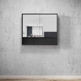 ArcQuay Marlo 900×800 Matte Black Shaving Cabinet