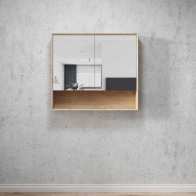 ArcQuay Byron 900×800 Natural Oak Shaving Cabinet