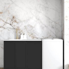 ArcQuay Hampshire Black Base Laundry Cabinet With Stone Top And Sink 1060X600X900
