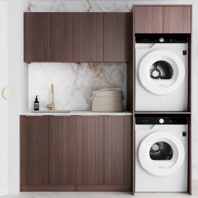 ArcQuay Havana Fluted Sable Walnut Laundry Kit 1960X600X2100