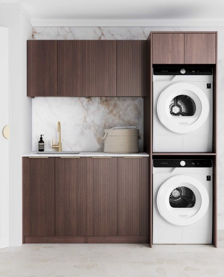 ArcQuay Havana Fluted Sable Walnut Laundry Kit 1960X600X2100