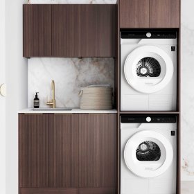 ArcQuay Havana Fluted Sable Walnut Laundry Kit 1715X600X2100