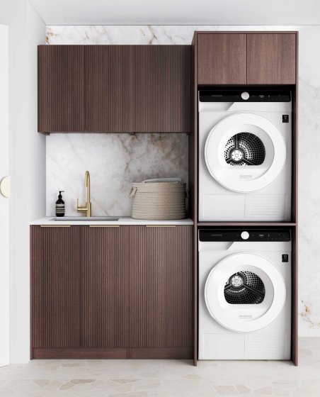 ArcQuay Havana Fluted Sable Walnut Laundry Kit 1715X600X2100