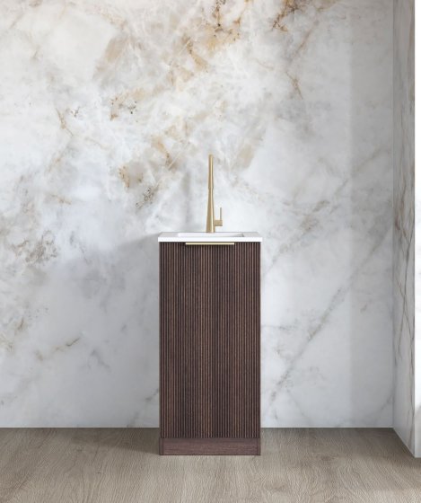 ArcQuay Havana fluted sable walnut mini laundry cabinet