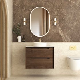 Byron 750 مم، خزانة مغسلة معلّقة، Sable Walnut