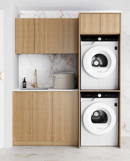 ArcQuay Havana Fluted Woodland Oak Laundry Kit 1715X600X2100