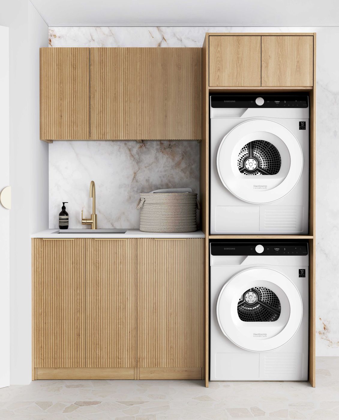 ArcQuay Havana Fluted Woodland Oak Laundry Kit 1715X600X2100