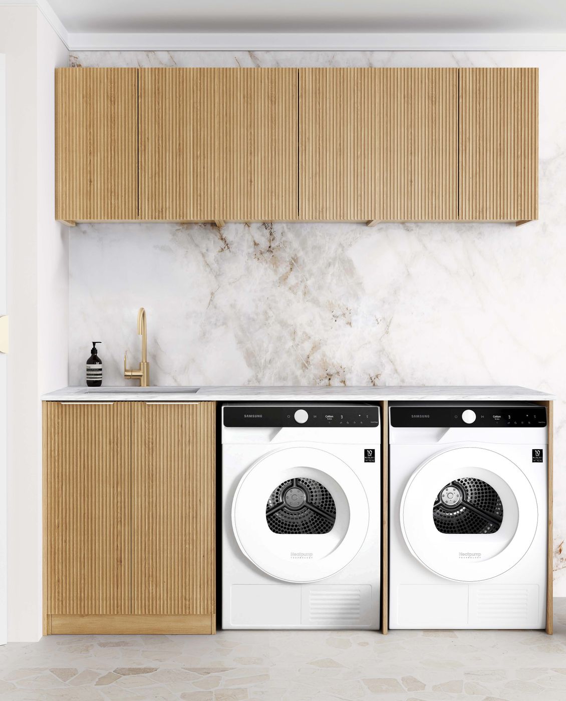 ArcQuay Havana Fluted Woodland Oak Laundry Kit 1960X600X2100