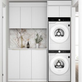 ArcQuay Bondi Fluted White Laundry Kit 1715X600X2100