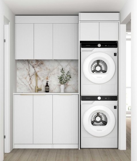 ArcQuay Bondi Fluted White Laundry Kit 1715X600X2100
