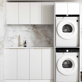 ArcQuay Bondi Fluted White Laundry Kit 1960X600X2100
