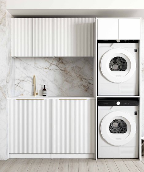 Laundry Kit 1960C Bondi Fluted White with Pure White Top