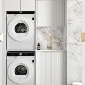 ArcQuay Bondi Fluted White Laundry Kit 1305X600X2100