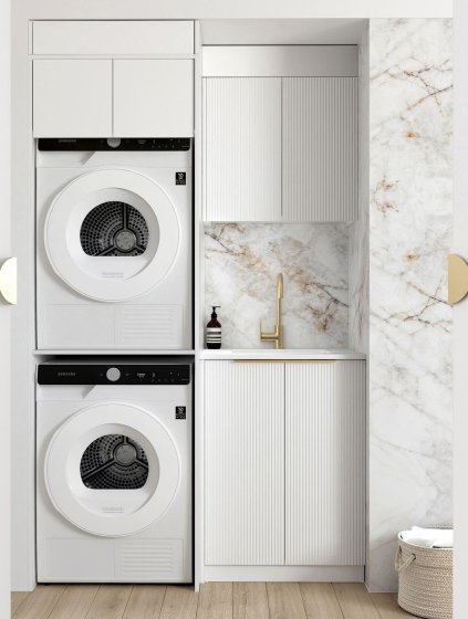ArcQuay Bondi Fluted White Laundry Kit 1305X600X2100