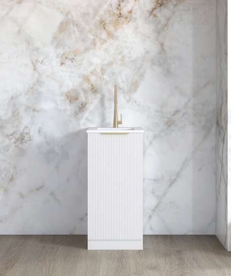 ArcQuay Bondi Fluted White Mini 430 Laundry Kit