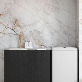 ArcQuay Byron/Bondi Black Oak Base Laundry Cabinet with Stone Top and Sink 1060x600x900