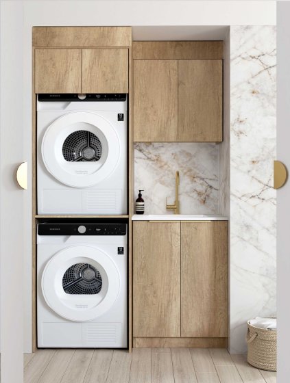 ArcQuay Byron Bondi Natural Oak Laundry Kit 1305×600×2100