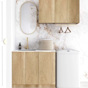 ArcQuay Byron Bondi Natural Oak Laundry Kit 1715×600×2100