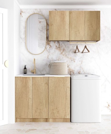 ArcQuay Byron Bondi Natural Oak Laundry Kit 1715×600×2100