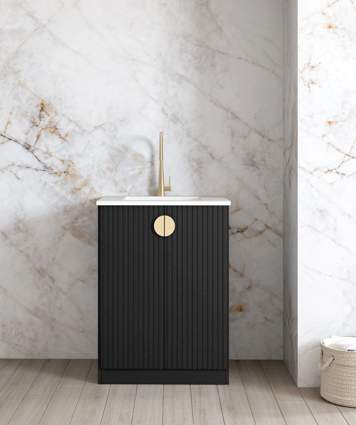 ArcQuay Marlo Fluted Black Mini 650 Laundry Kit