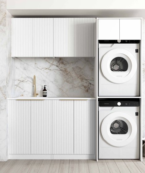 ArcQuay Noosa Fluted White Laundry Kit 1960x600x2100
