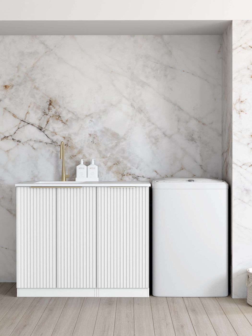 ArcQuay Noosa Fluted White 1060 Laundry Cabinet