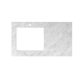 ArcQuay Laundry 1060mm Natural Carrara White Marble Top Left Bowl