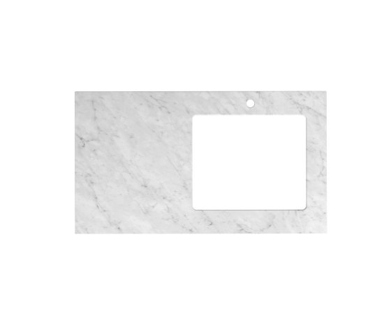 ArcQuay Laundry 1060mm Natural Carrara White Marble Top Right Bowl