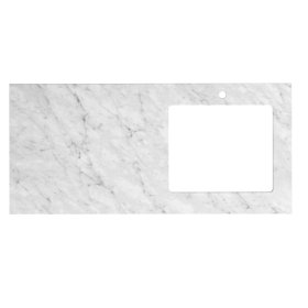 ArcQuay Laundry 1300mm Natural Carrara White Marble Top Right Bowl