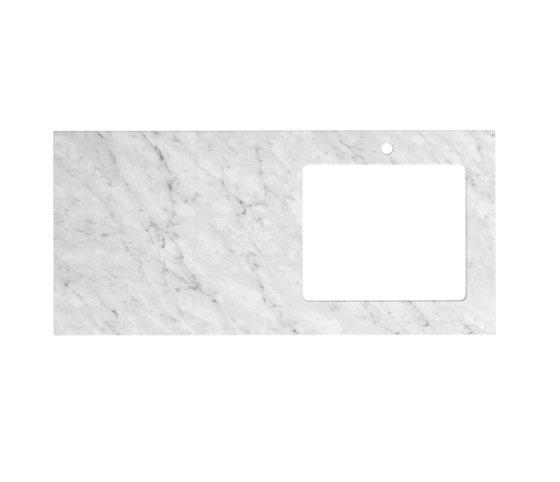 ArcQuay Laundry 1300mm Natural Carrara White Marble Top Right Bowl