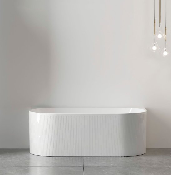 ArcQuay Attica Noosa Fluted 1700 gloss white back-to-wall / corner bath