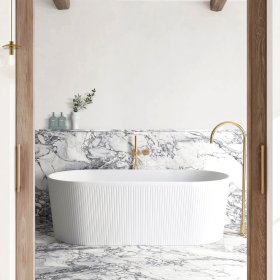 ArcQuay Attica Noosa Fluted 1500 Matte White Bath