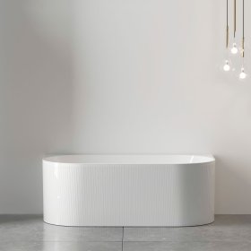 ArcQuay Attica Noosa Fluted 1700 Matte White Back-to-Wall Multi Fit Bath
