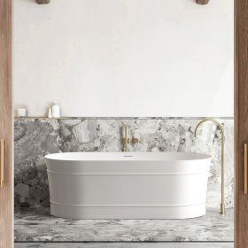 ArcQuay Attica Bondi 1500 Matte White Bath With Overflow