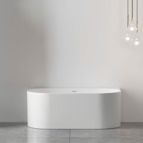 Attica Noosa Fluted 1500 Matte White BTW Multi-fit Bath with Overflow