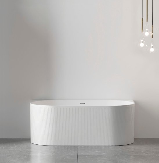 Attica Noosa Fluted 1500 Matte White BTW Multi-fit Bath with Overflow